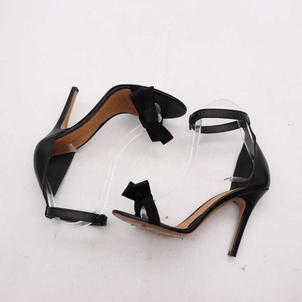 Isabel Marant Velvet Leather Ki Gong Pump Women's Size EU 37 Black High Heels - Picture 7 of 11